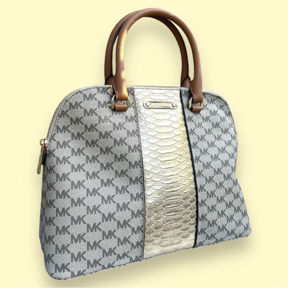 Michael Kors Center Stripe Cindy LG Dome Satchel